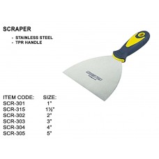 CRESTON SCR-315 STAINLESS STEEL SCRAPER - TPR HANDLE SIZE: 1 1/2"